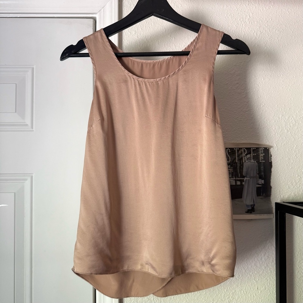 LUNYA dusty‎ rose pink washable silk pajama tulip cropped tank top